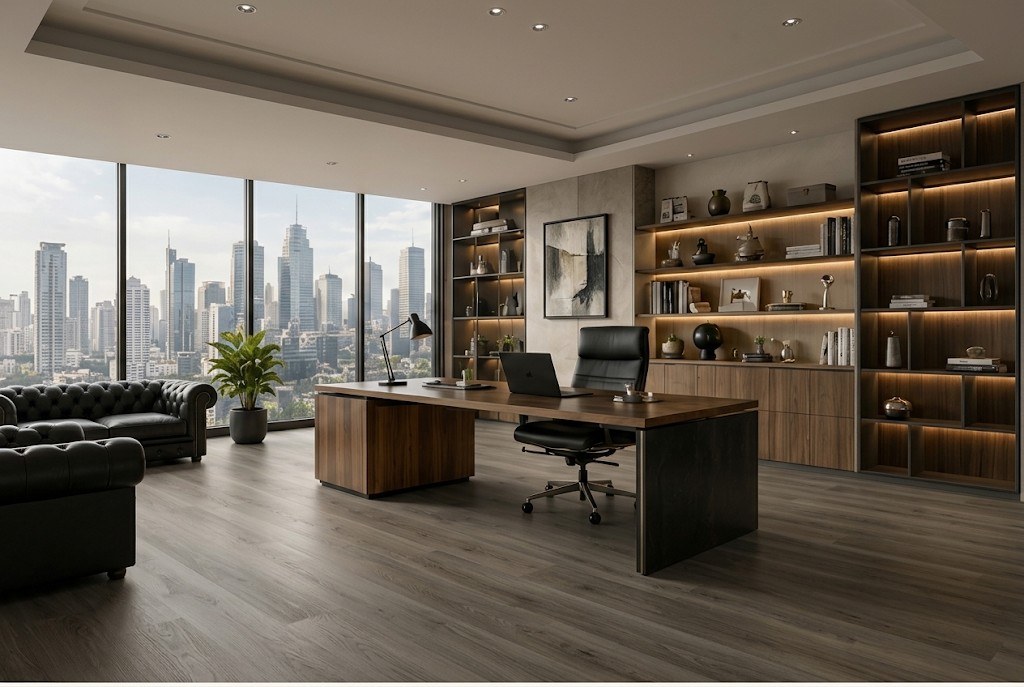 Private study finished in Allure Durban Oak luxury vinyl flooring